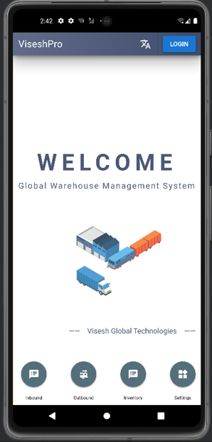 ViseshPro WMS android app home