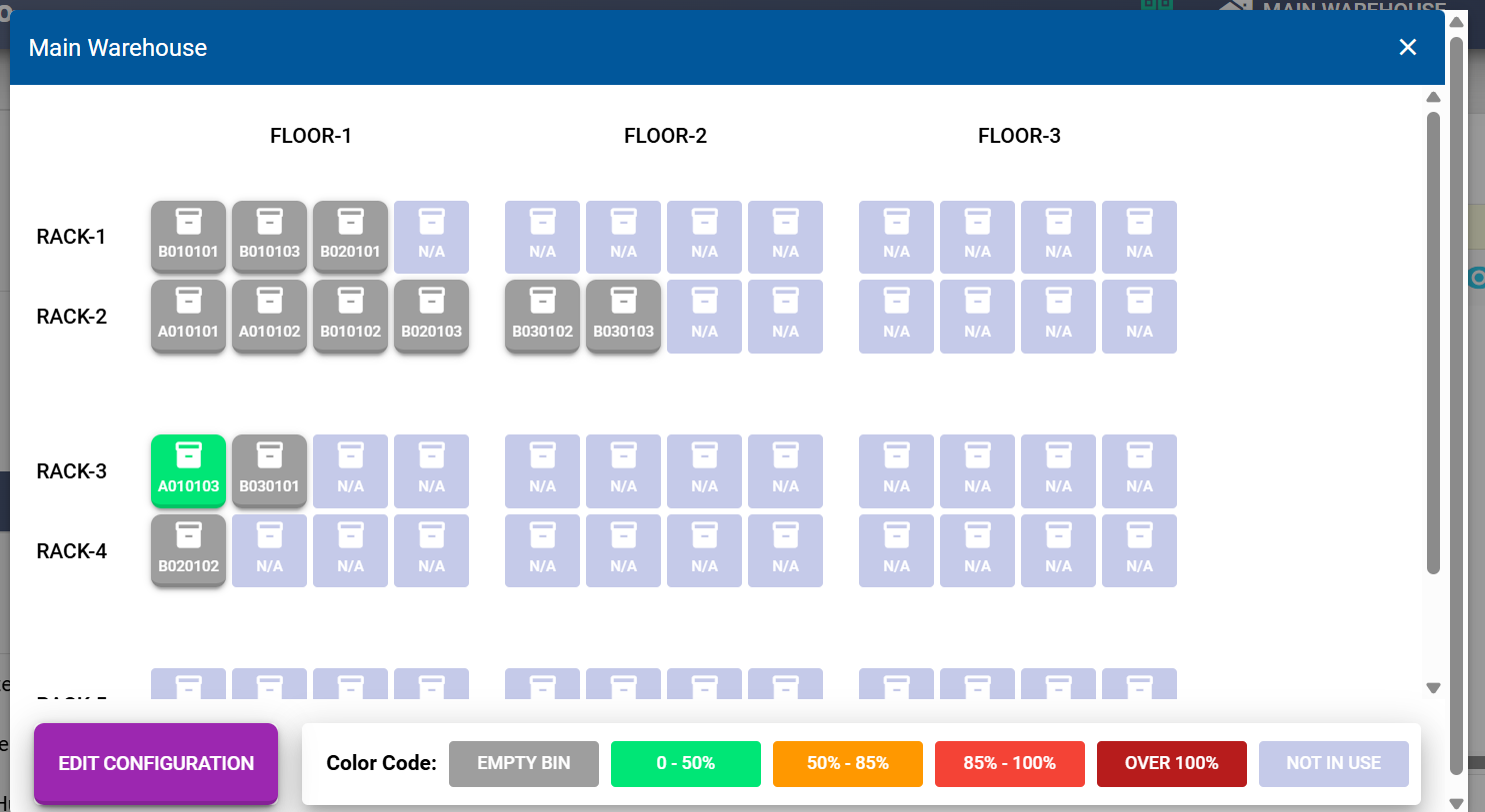 sample warehouse layout
